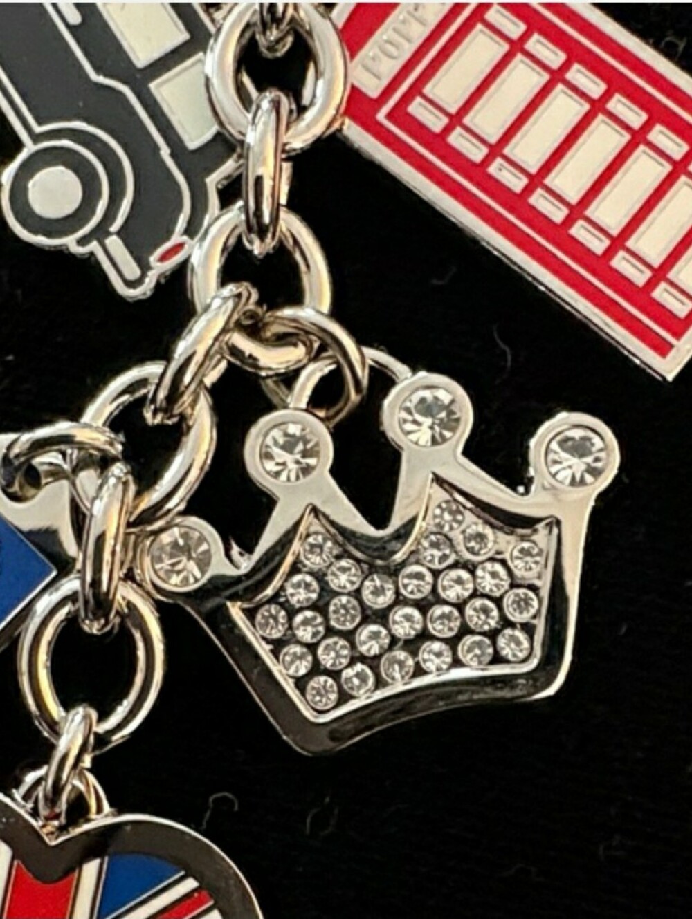 COACH Red, Blue and Silver London Charm Keychain - Picture 3 of 6
